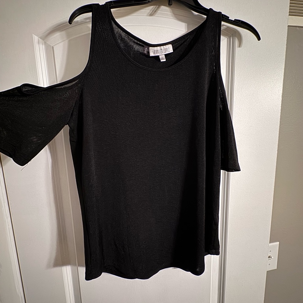 Women's Black Cold Shoulder Top